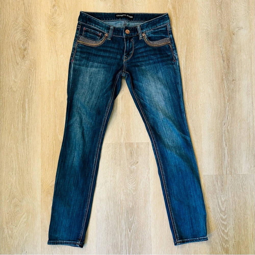 Express Blue Skinny Jeans with vintage style Modern Fit